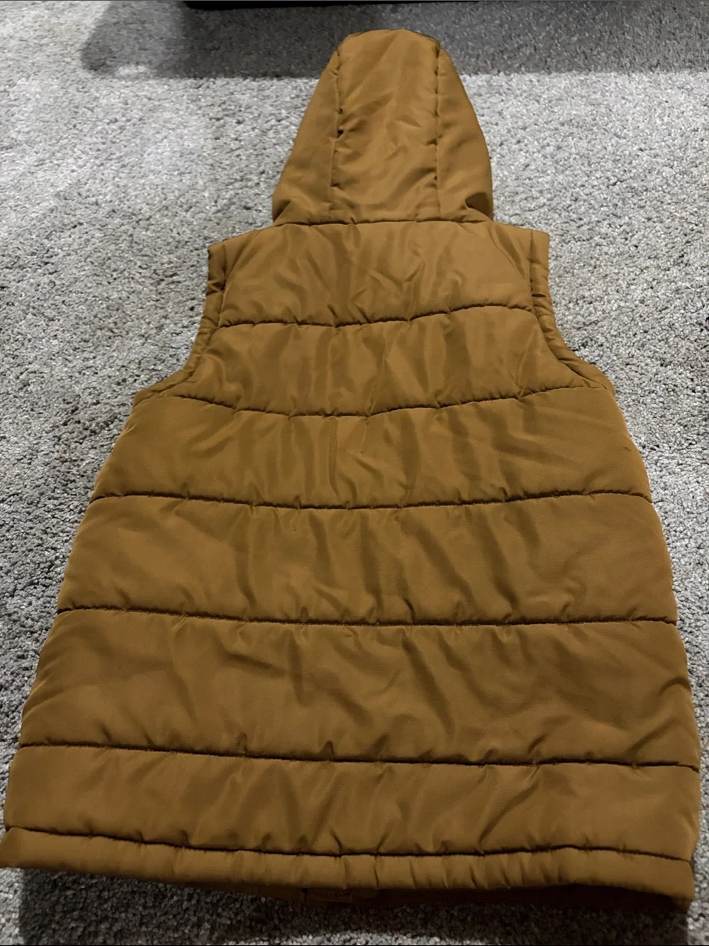 Under Armour Kids Quilted Hooded Vest in Mustard Brown